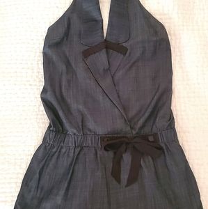 Vintage Vena Cava chambray cotton halter romper
